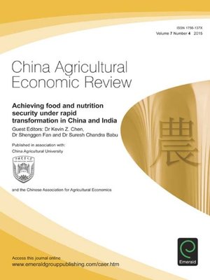 cover image of China Agricultural Economic Review, Volume 7, Number 4